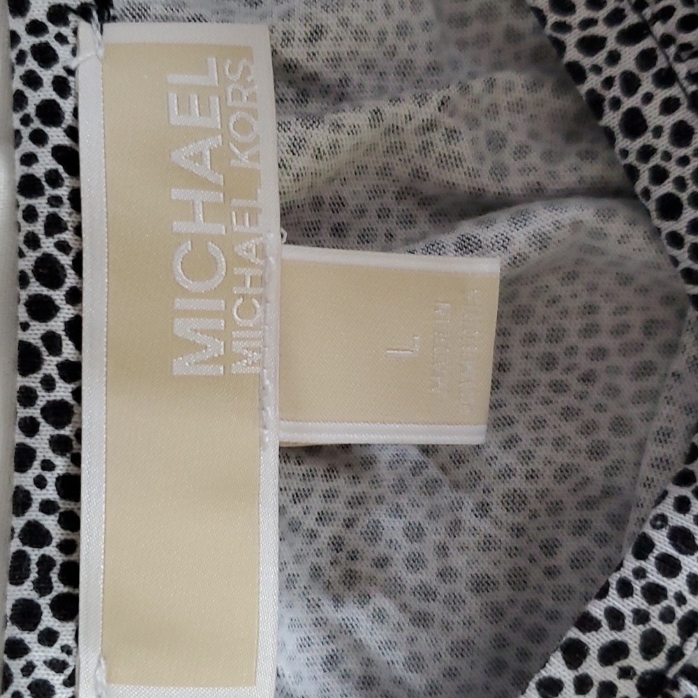 Michael Kors |Top Black/Gray Flecked Pattern Relaxed Career Dressy Office   Sz.L - Picture 6 of 6